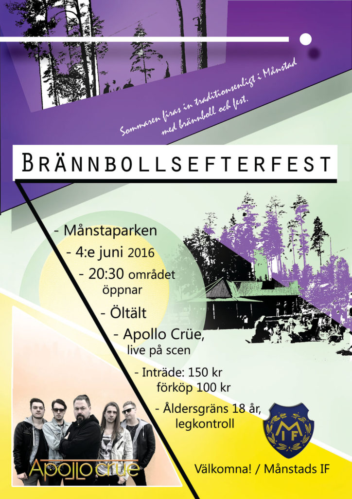 Affisch för Brännbollscupen 2016 i Månstaparken Månstad